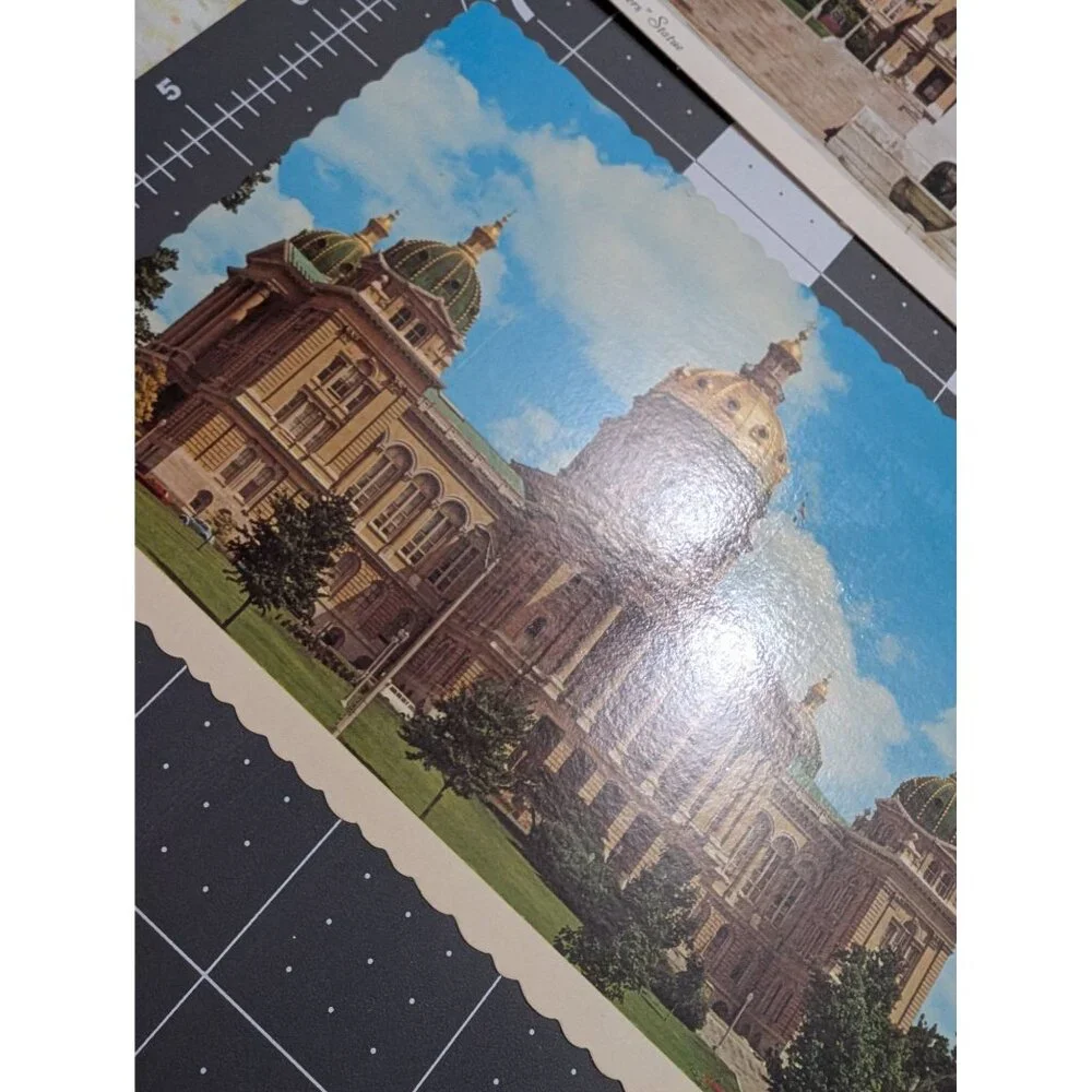 Iowa State‎ Capital Postcards Lot 6 crimped edges fawn 19c stamp unmailed